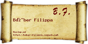 Báber Filippa névjegykártya